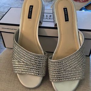 Alex Marie silver slides size 9 1/2 like new